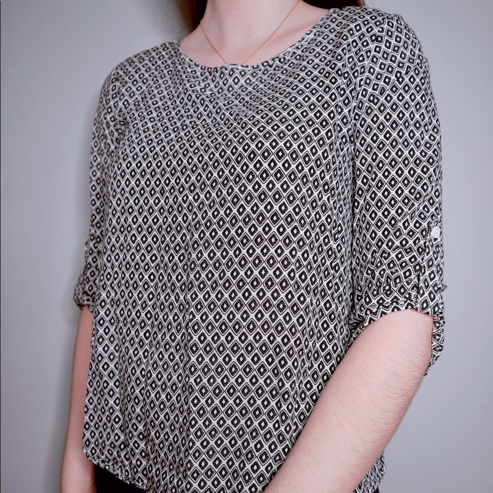 Pink Republic Black/White Pattern 3/4th Sleeves